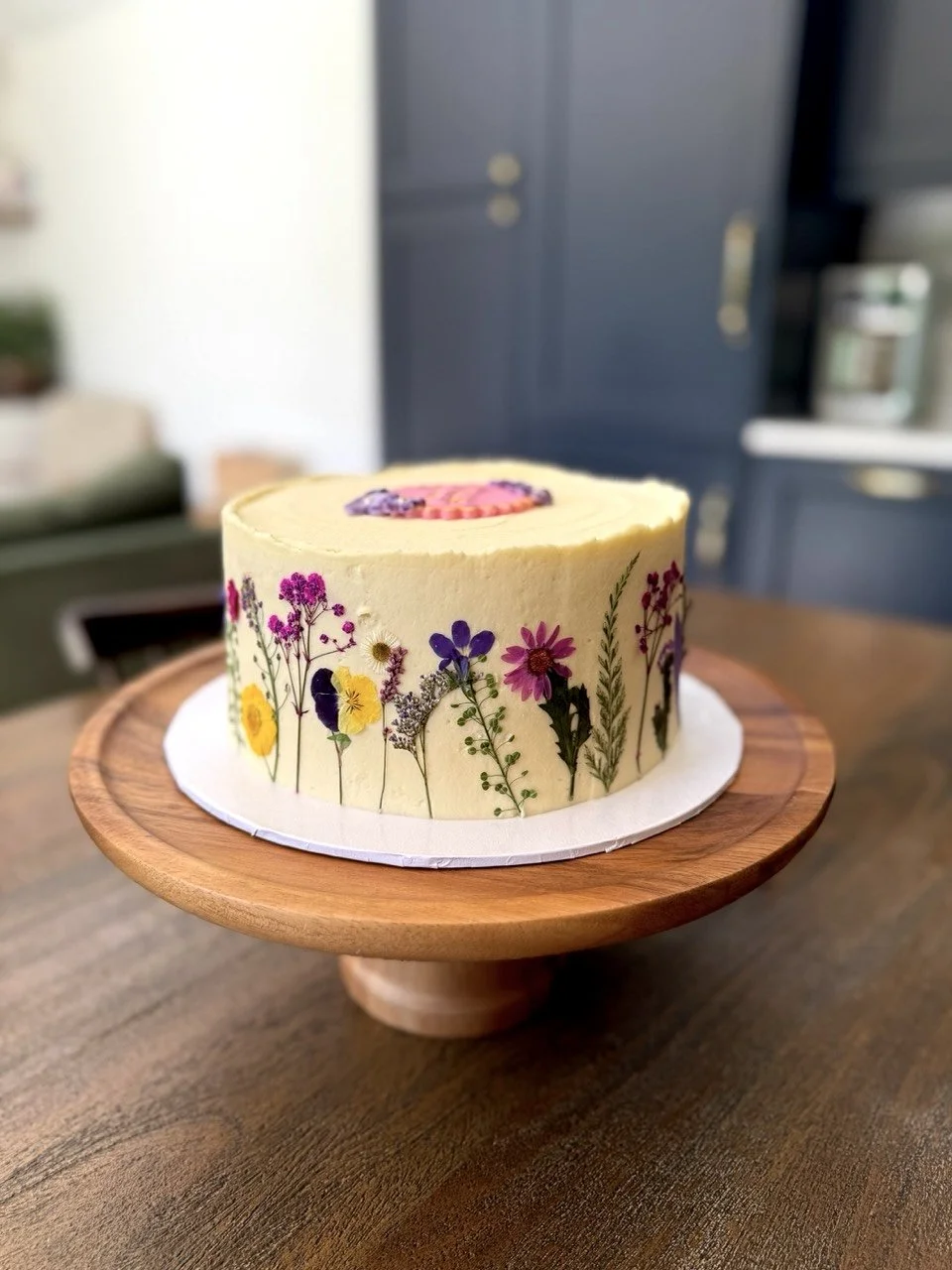 Bespoke textured buttercream celebration cake handcrafted by The Cake Lady Cambridge