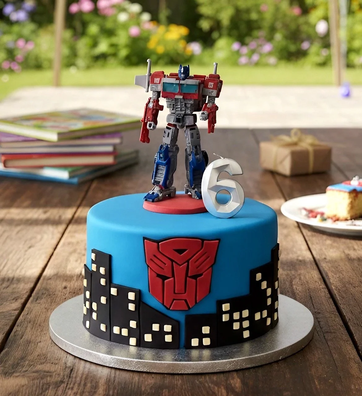 Transformers Optimus Prime themed boys birthday cake Cambridge