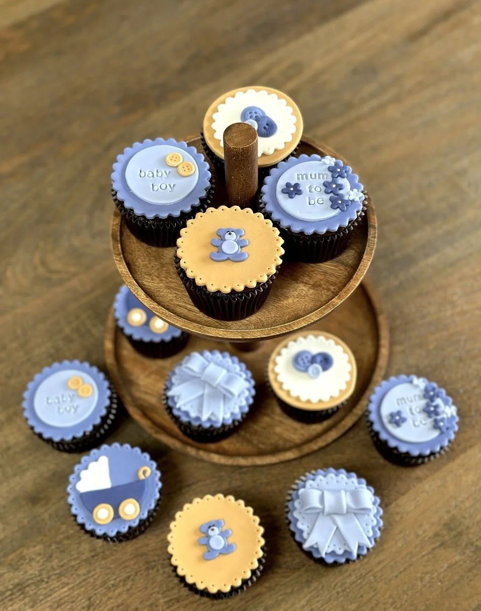 Bespoke baby shower cupcake tier tower display Cambridge UK